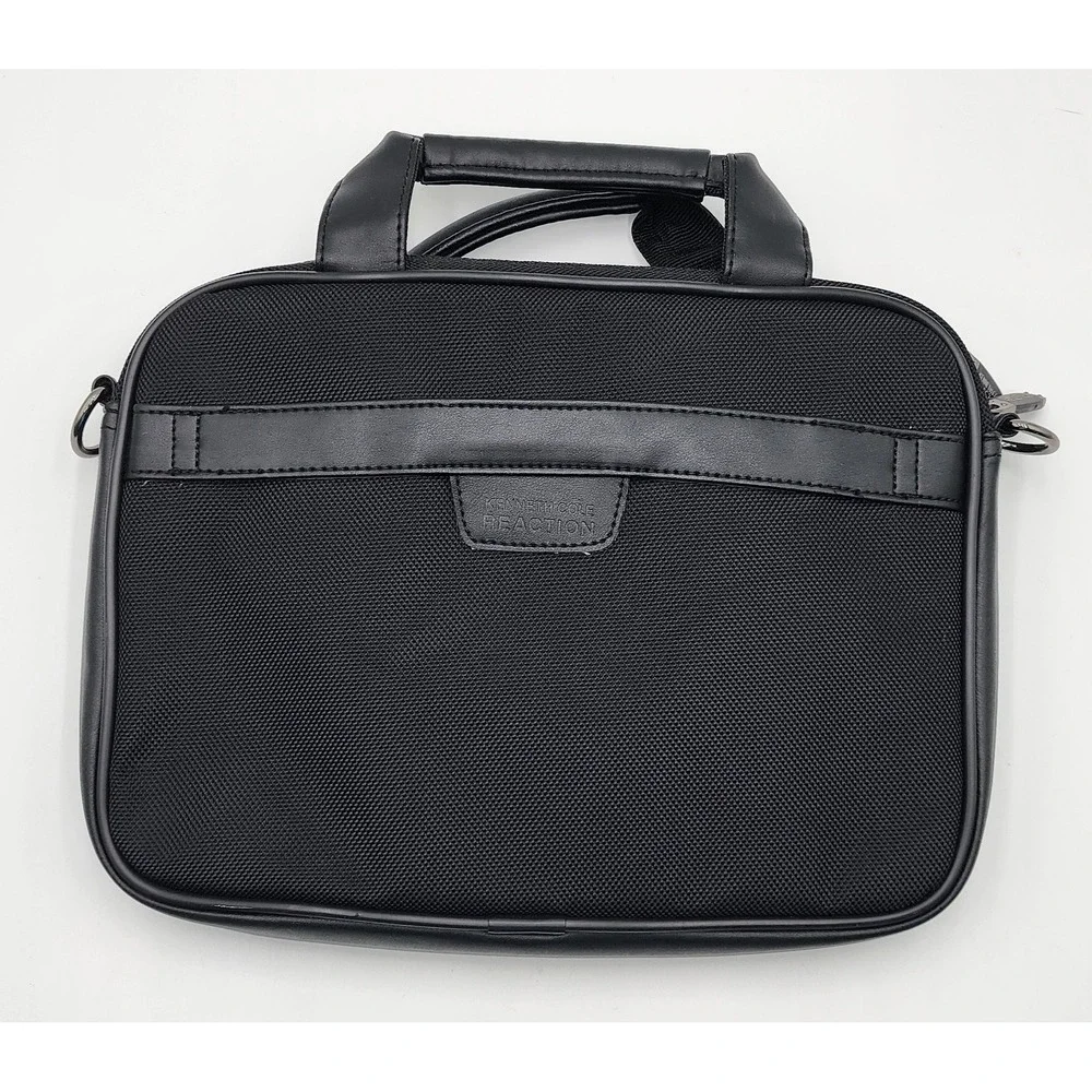 Kenneth Cole Reaction R-Tech Messenger Bag Mens Black Tech Tablet Case EXC